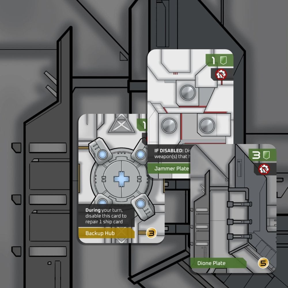 Solar Titans ship plating cards